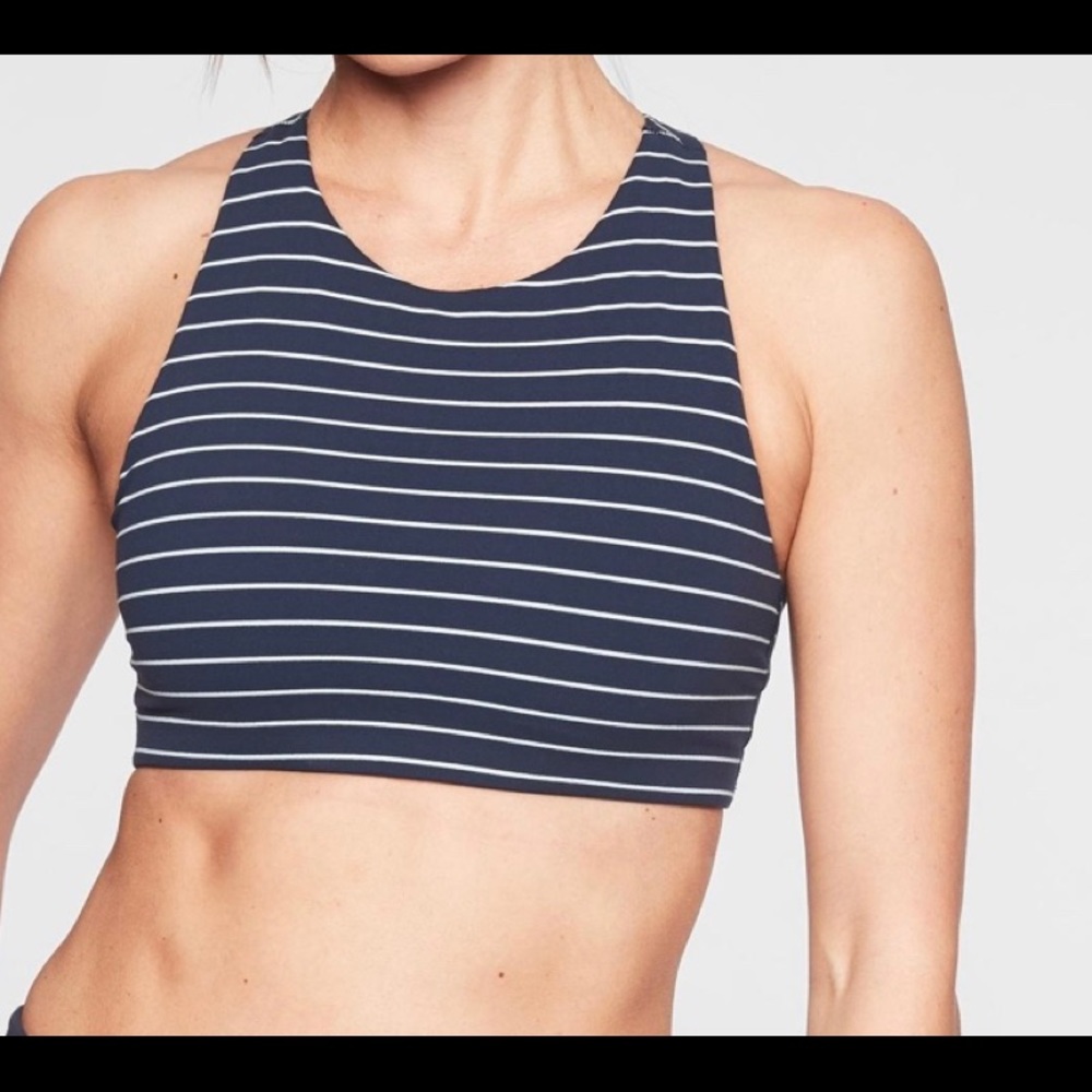 NWT Athleta Stripe High Neck Sports Bra Size: L